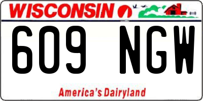 WI license plate 609NGW
