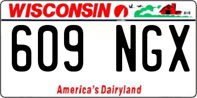 WI license plate 609NGX