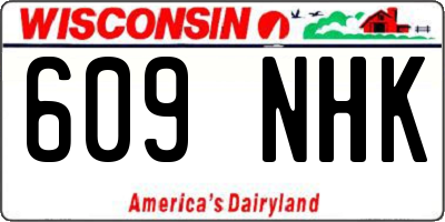 WI license plate 609NHK