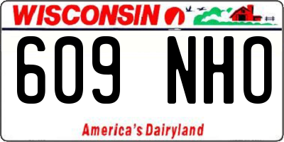 WI license plate 609NHO