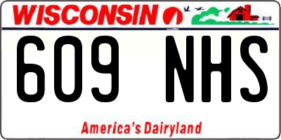 WI license plate 609NHS