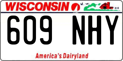 WI license plate 609NHY