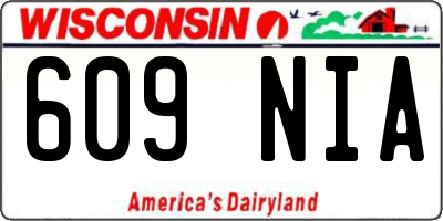 WI license plate 609NIA
