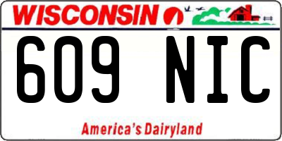 WI license plate 609NIC