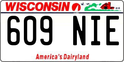 WI license plate 609NIE