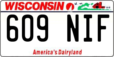 WI license plate 609NIF