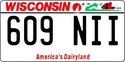 WI license plate 609NII