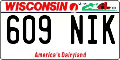 WI license plate 609NIK