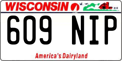 WI license plate 609NIP