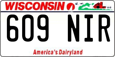 WI license plate 609NIR