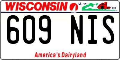 WI license plate 609NIS