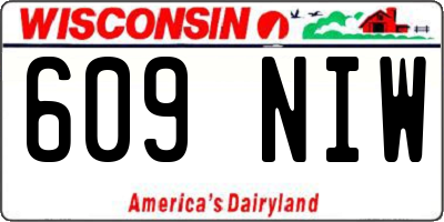 WI license plate 609NIW