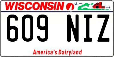 WI license plate 609NIZ