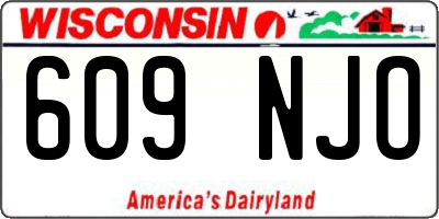 WI license plate 609NJO