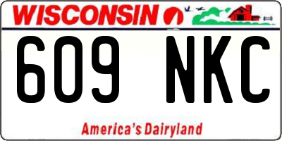 WI license plate 609NKC