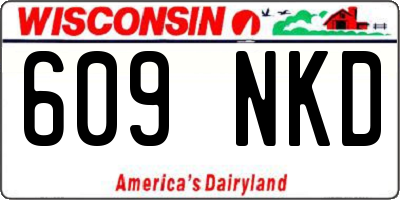 WI license plate 609NKD