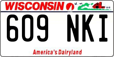 WI license plate 609NKI