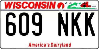 WI license plate 609NKK