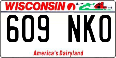 WI license plate 609NKO