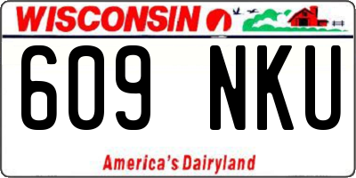 WI license plate 609NKU