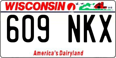 WI license plate 609NKX