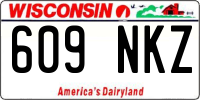 WI license plate 609NKZ