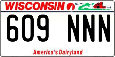 WI license plate 609NNN