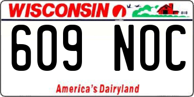 WI license plate 609NOC