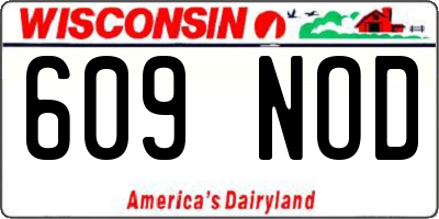 WI license plate 609NOD