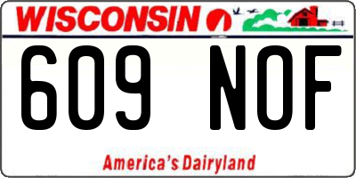 WI license plate 609NOF
