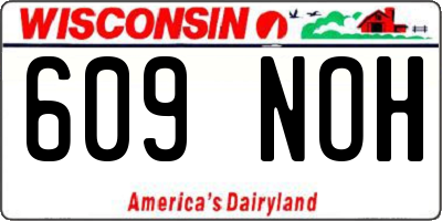 WI license plate 609NOH