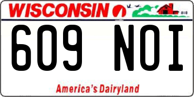 WI license plate 609NOI