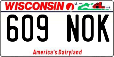 WI license plate 609NOK