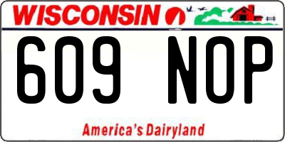 WI license plate 609NOP