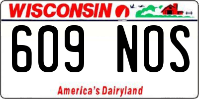 WI license plate 609NOS