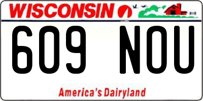 WI license plate 609NOU