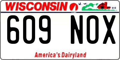 WI license plate 609NOX