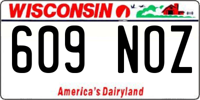 WI license plate 609NOZ