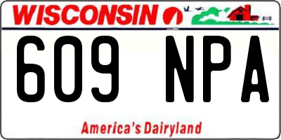 WI license plate 609NPA
