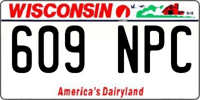 WI license plate 609NPC