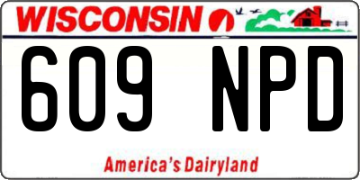 WI license plate 609NPD