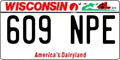 WI license plate 609NPE