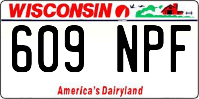 WI license plate 609NPF