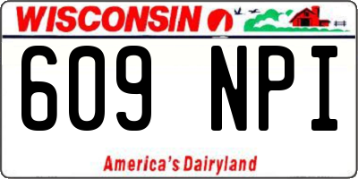 WI license plate 609NPI