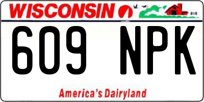WI license plate 609NPK