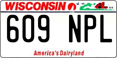 WI license plate 609NPL
