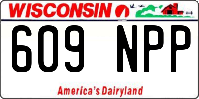 WI license plate 609NPP