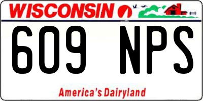 WI license plate 609NPS
