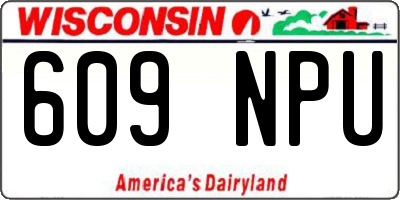 WI license plate 609NPU