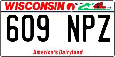 WI license plate 609NPZ